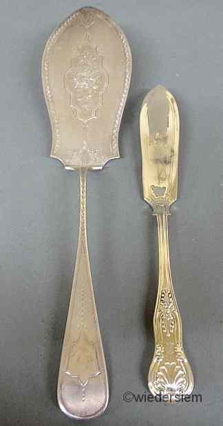 Appraisal: English silver fish slice signed Bailey Co '' ''l and