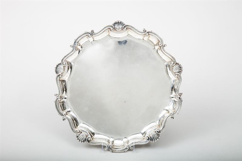 Appraisal: Continental Silver Tray in diam approx oz Estimate -