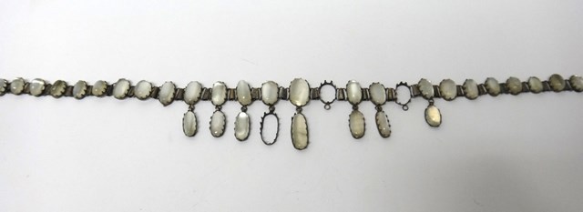 Appraisal: A moonstone set collar necklace mounted with a row of