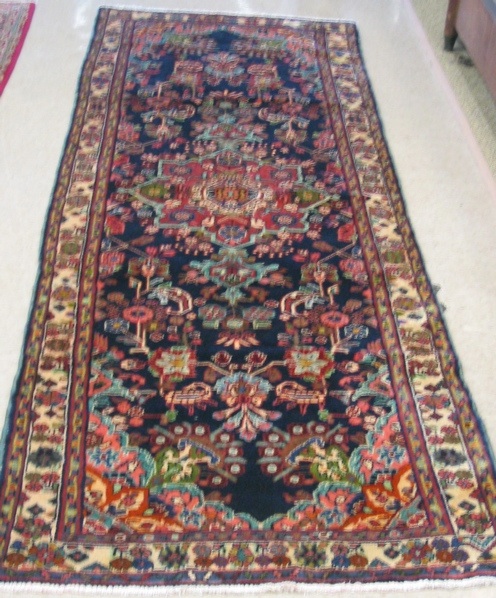 Appraisal: HAND KNOTTED PERSIAN RUNNER Hamadan tribal villages region overall floral