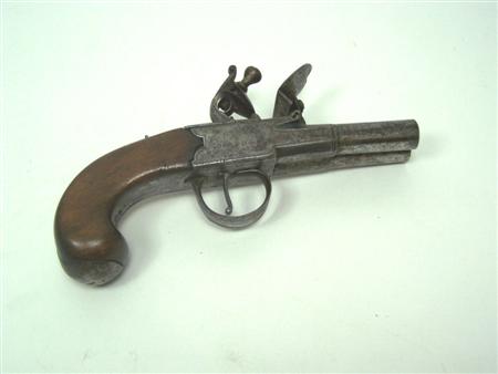 Appraisal: A late th century flintlock boxlock turn-off side-by-side double barrelled