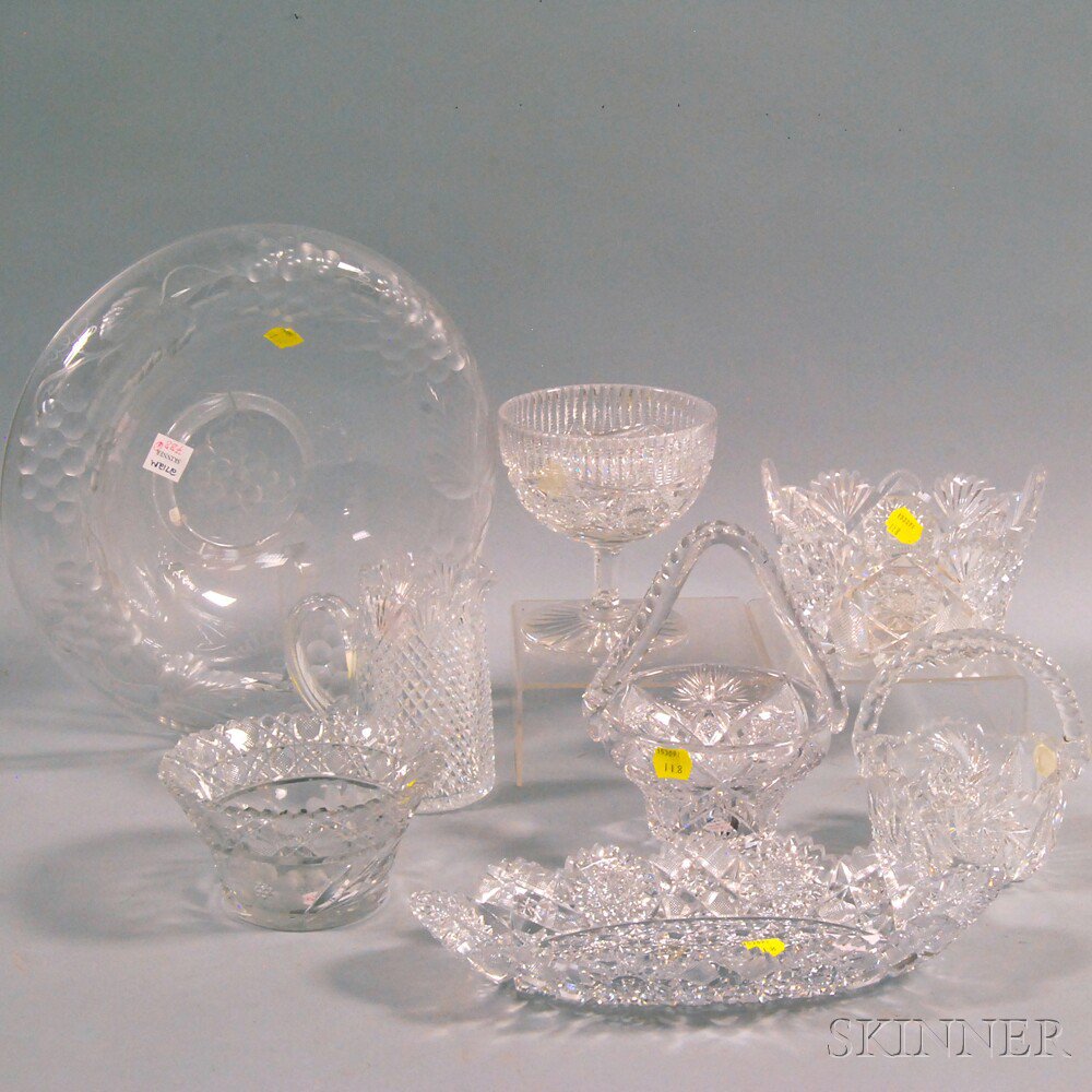 Appraisal: Eight Assorted Colorless Cut Glass Items including a Royal pattern