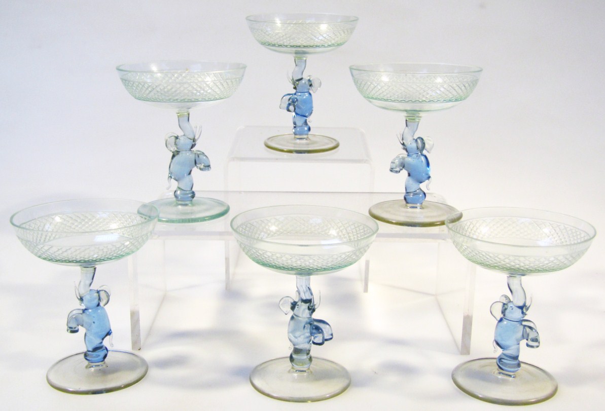 Appraisal: A set of six early thC Martini glasses each circular