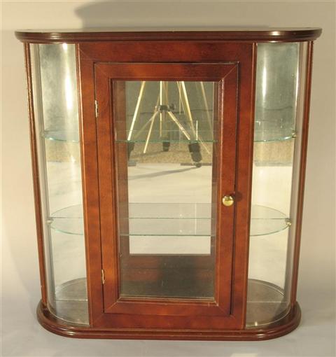 Appraisal: REGENCY STYLE MAHOGANY HANGING VITRINE h w d in