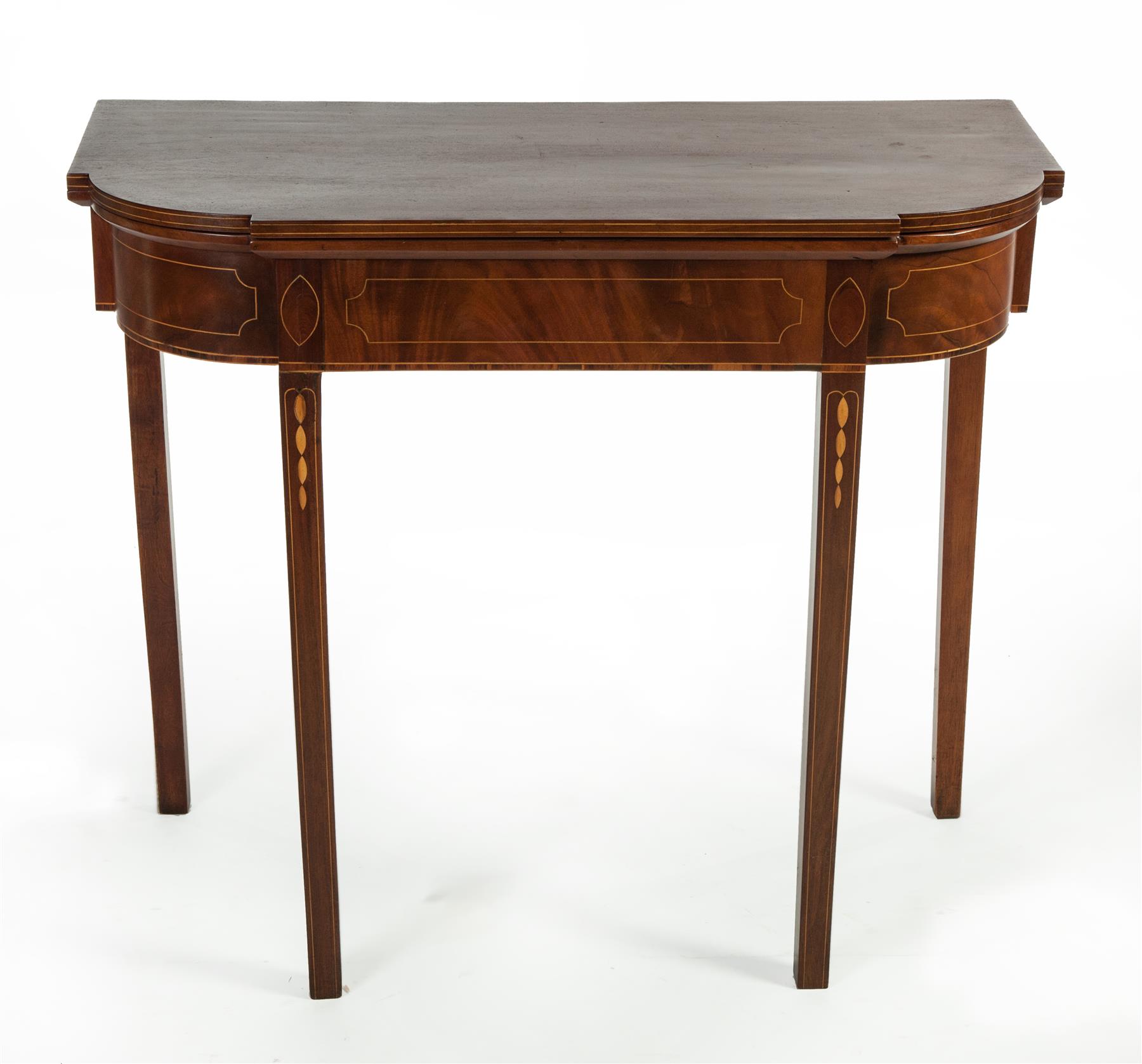 Appraisal: HEPPLEWHITE INLAID CARD TABLE American st quarter- th century mahogany