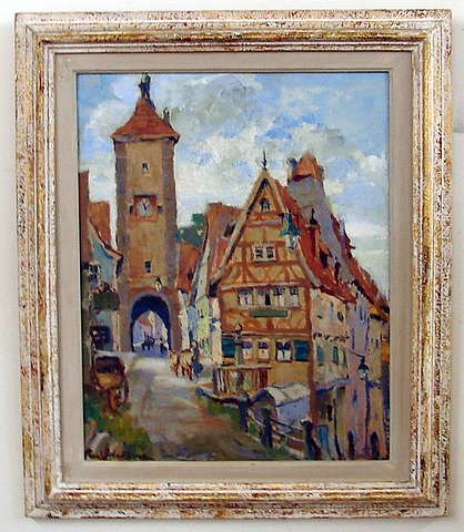 Appraisal: Rothemberg Germany city scene oil on board x SLL Pearl