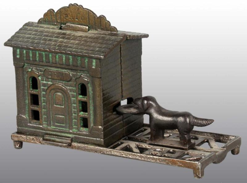 Appraisal: Cast Iron Gem Bank Mechanical Bank Description Manufactured by H