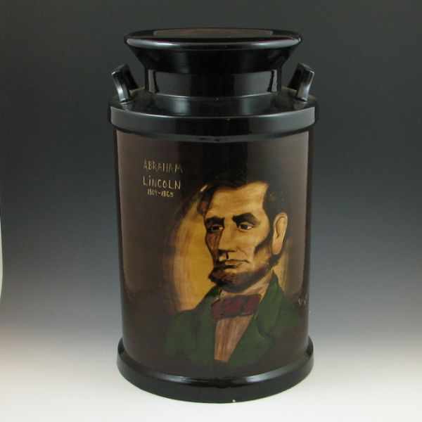 Appraisal: Early Rick Wisecarver milk jug with portrait of Abraham Lincoln