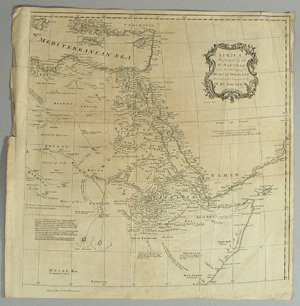 Appraisal: BOLTON SAMUEL Africa London c Copper-engraved map on four sheets