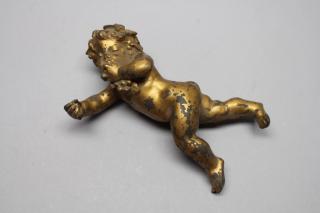 Appraisal: Antique Bronze Cherub Figure Length in