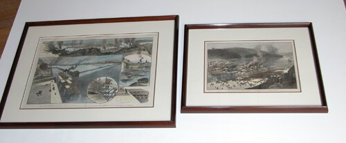 Appraisal: Davis Island Dam Hand-color wood engraving on Paper TH Century