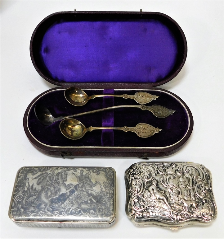 Appraisal: PC EUROPEAN ANTIQUE SILVER GROUPING Europe th CenturyLot includes one