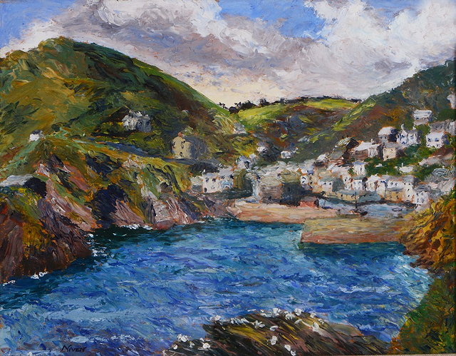 Appraisal: MARGARET NIVEN - 'Polperro Harbour' signed oils on panel x