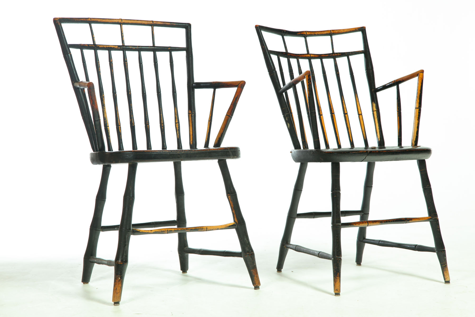 Appraisal: TWO SIMILAR WINDSOR ARMCHAIRS American st quarter- th century mixed