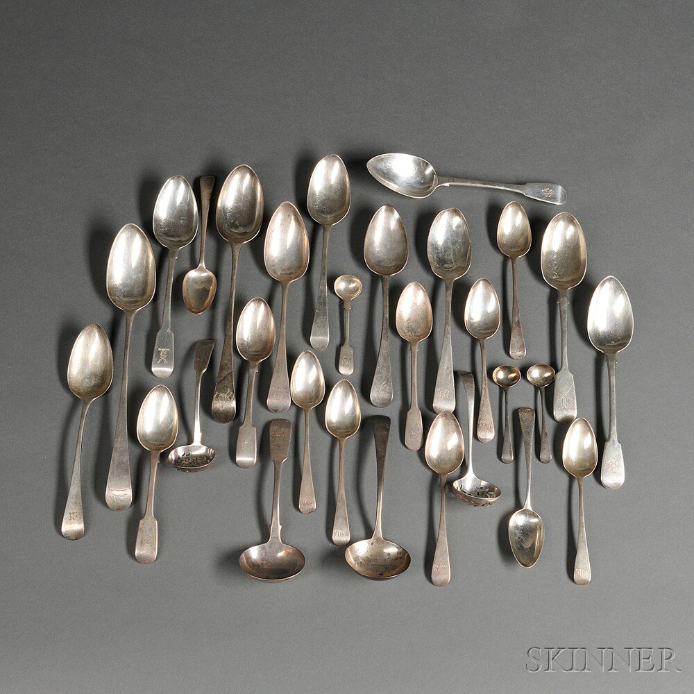 Appraisal: Miscellaneous English Sterling Silver Spoons and Ladles London most bearing