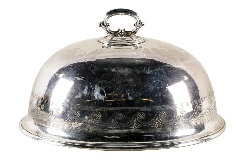 Appraisal: ELKINGTON SILVER-PLATE DOMEwith maker's marks engraved with an heraldic device