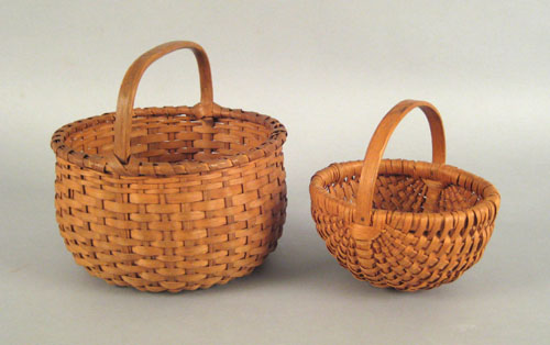 Appraisal: Two Pennsylvania split oak baskets th c h dia