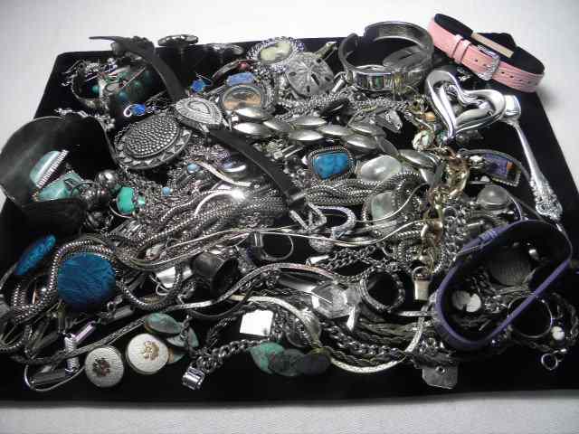 Appraisal: Tray lot of assorted ladies costume jewelry Includes sterling silver