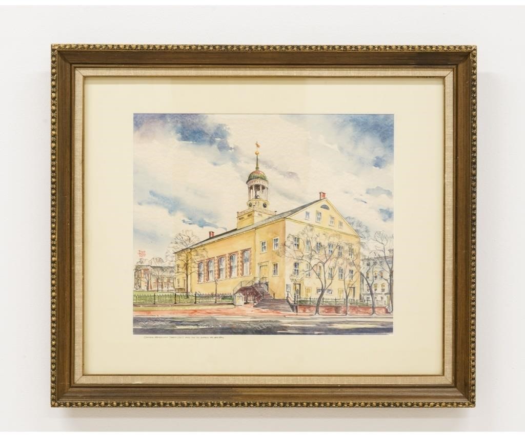 Appraisal: Fred Bees - PA framed and matted watercolor titled Central