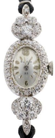 Appraisal: Estate lady's kt white gold wristwatch Bulova twenty-three jewel movement