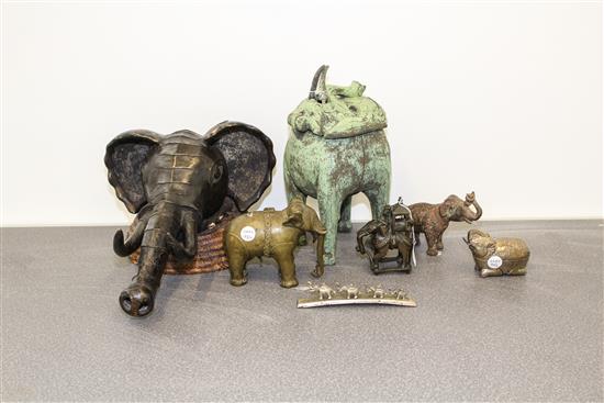 Appraisal: Sale Lot A Group of Seven Ethnographic Elephant Figures comprising