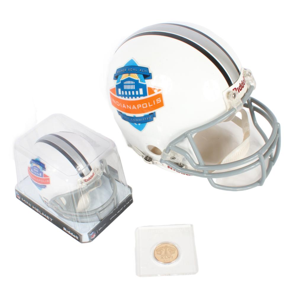 Appraisal: SUPER BOWL XLVI FS HELMET MINI HELMET COINSuper Bowl XlVI