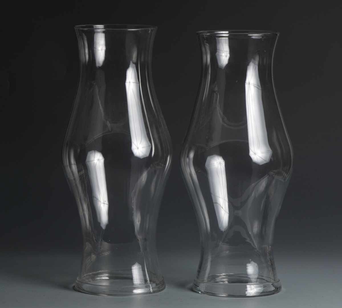 Appraisal: Pair of Blown Glass Hurricane Shades Exc Ht ''E