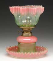 Appraisal: VERY RARE RUBINA VERDE MINI LAMP Unlisted Three-piece lamp with