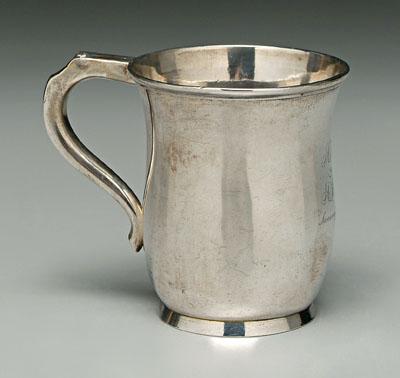 Appraisal: Coin silver mug round with shaped sides square C handle