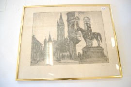 Appraisal: CATHEDRAL DRYPOINT ETCHING