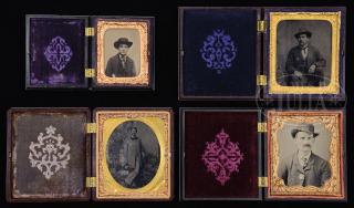 Appraisal: RARE GROUP OF FOUR HARD IMAGES OF LAWMEN ALL WEARING