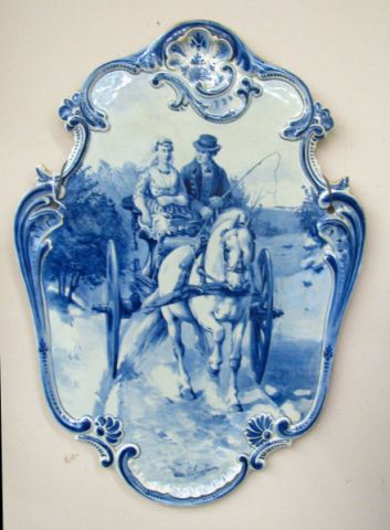 Appraisal: Large Delft artist signed plaque inches high inches wide with