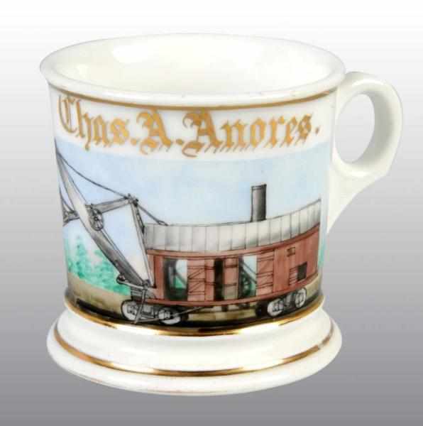 Appraisal: Railroad Steam Shovel Shaving Mug Description Stamped Limoges under base