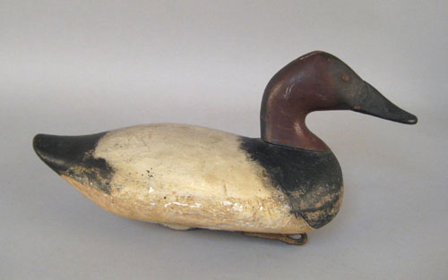 Appraisal: Susquehanna River canvasback drake duck decoy mid th c l