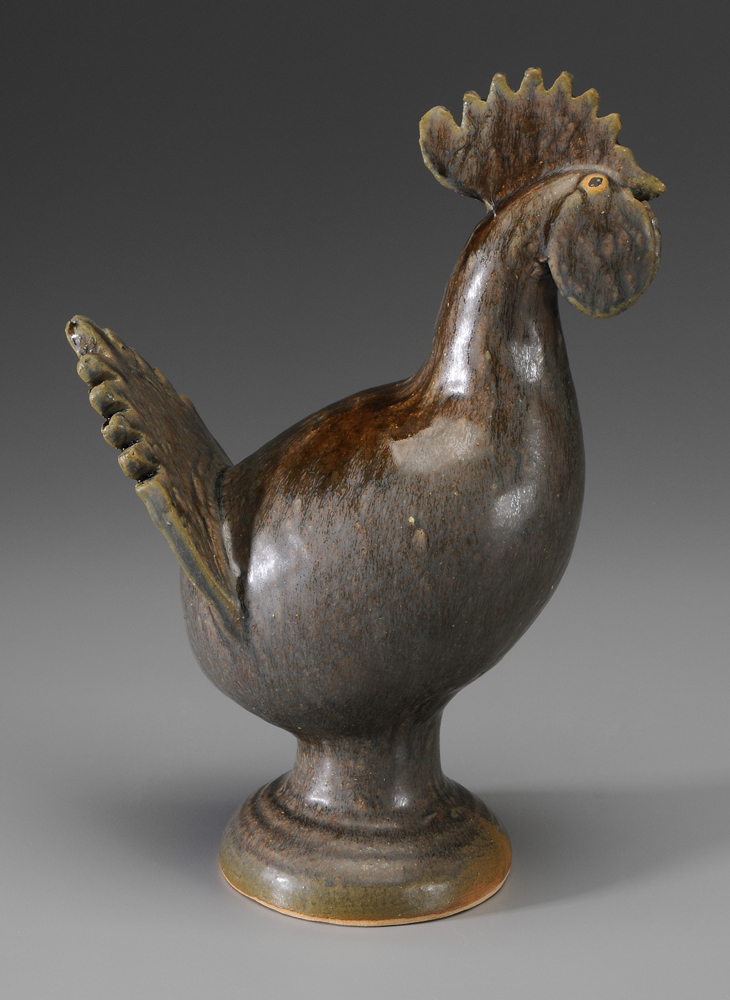 Appraisal: Reggie Meaders Rooster White County Georgia - stoneware with matte-to-glossy