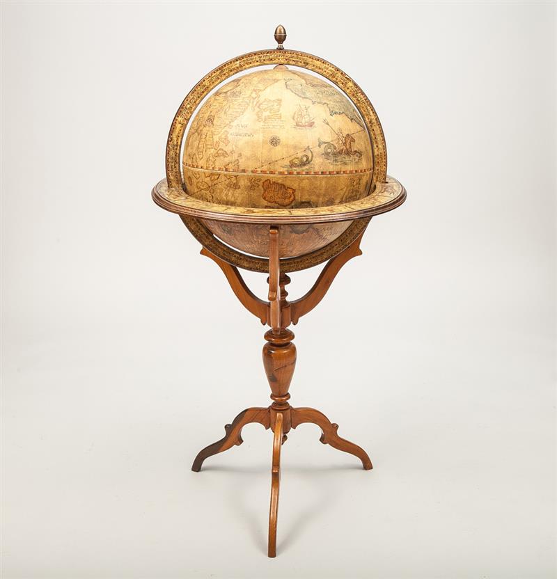 Appraisal: Italian Terrestrial Floor Globe Modern On a maple stand Stand