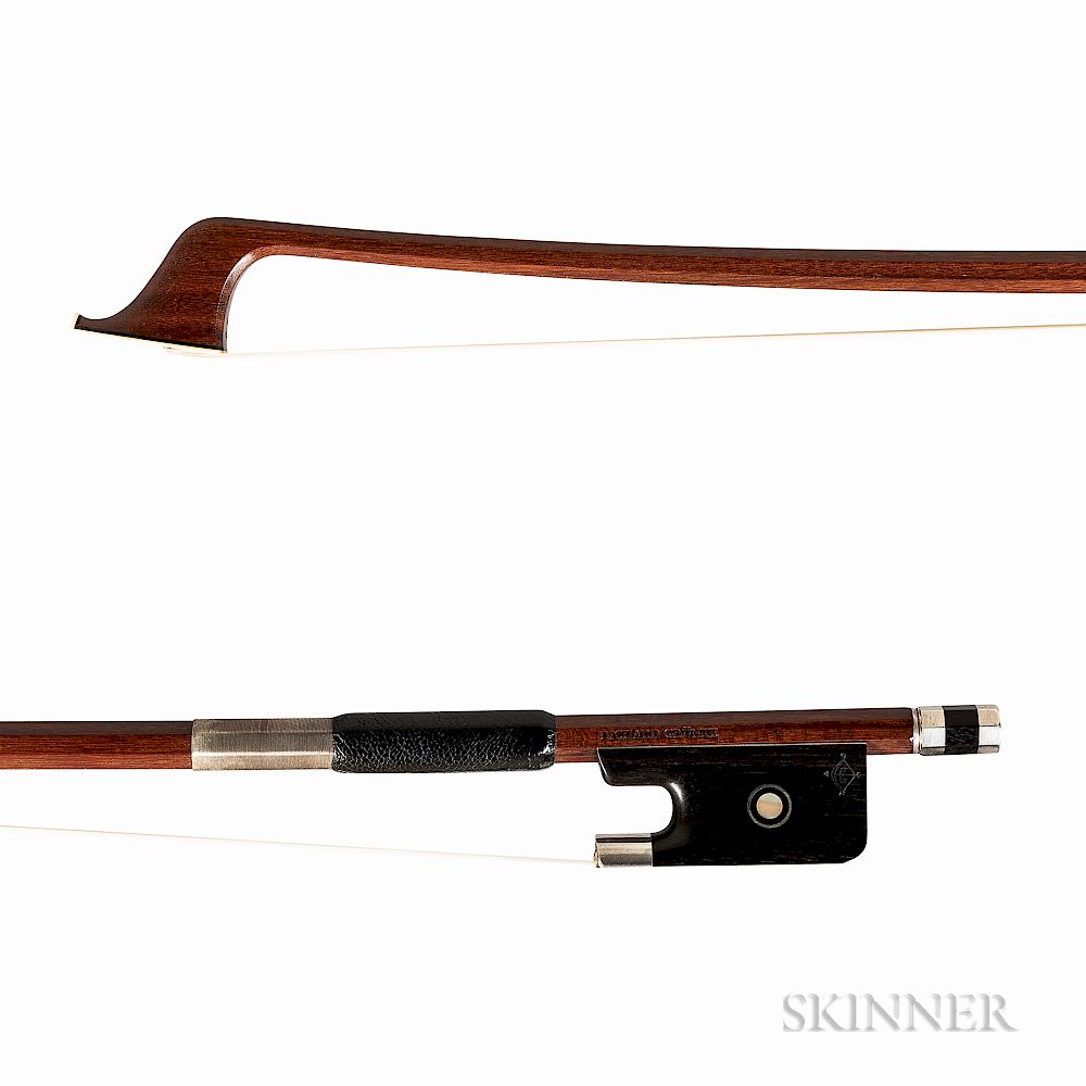 Appraisal: Silver-mounted Violoncello Bow Richard Gr nke Silver-mounted Violoncello Bow Richard