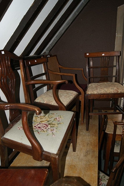 Appraisal: A GROUP OF CHAIRS to include a Victorian splat back