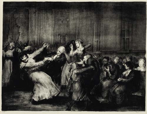 Appraisal: GEORGE BELLOWS Dance in a Madhouse Lithograph on thin wove