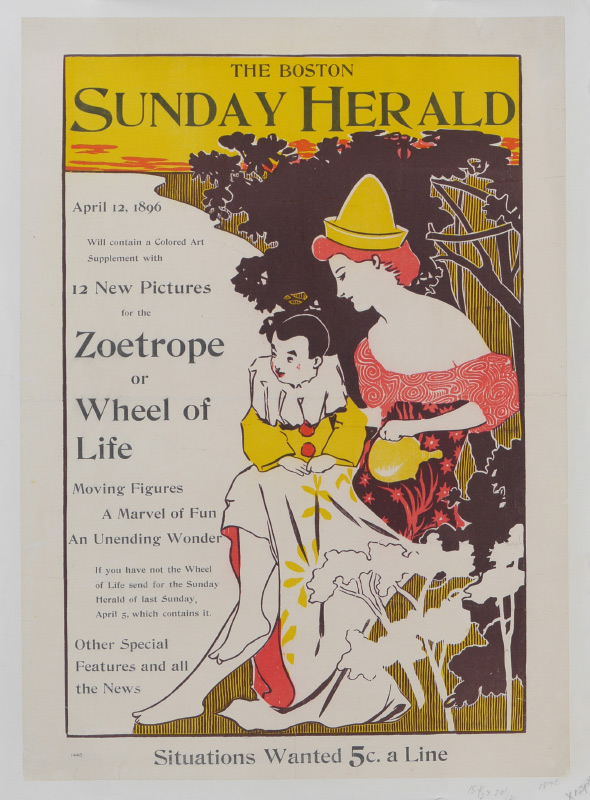 Appraisal: BOSTON SUNDAY HERALD ADVERTISING POSTER Poster for ''The Boston Sunday