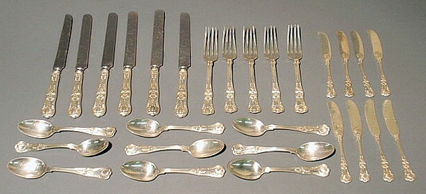 Appraisal: Tiffany Co English King pattern sterling silver flatware- knives monogrammed