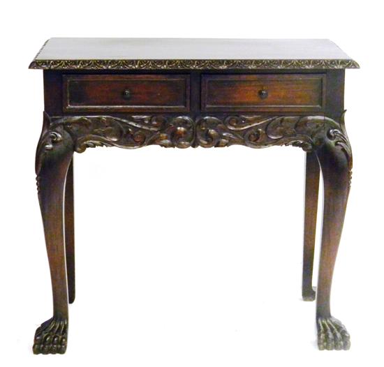 Appraisal: th C Baroque style reproduction mahogany side table with cabriole