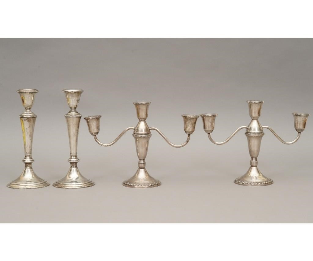 Appraisal: Pair of weighted sterling silver candlesticks by Gorham h together