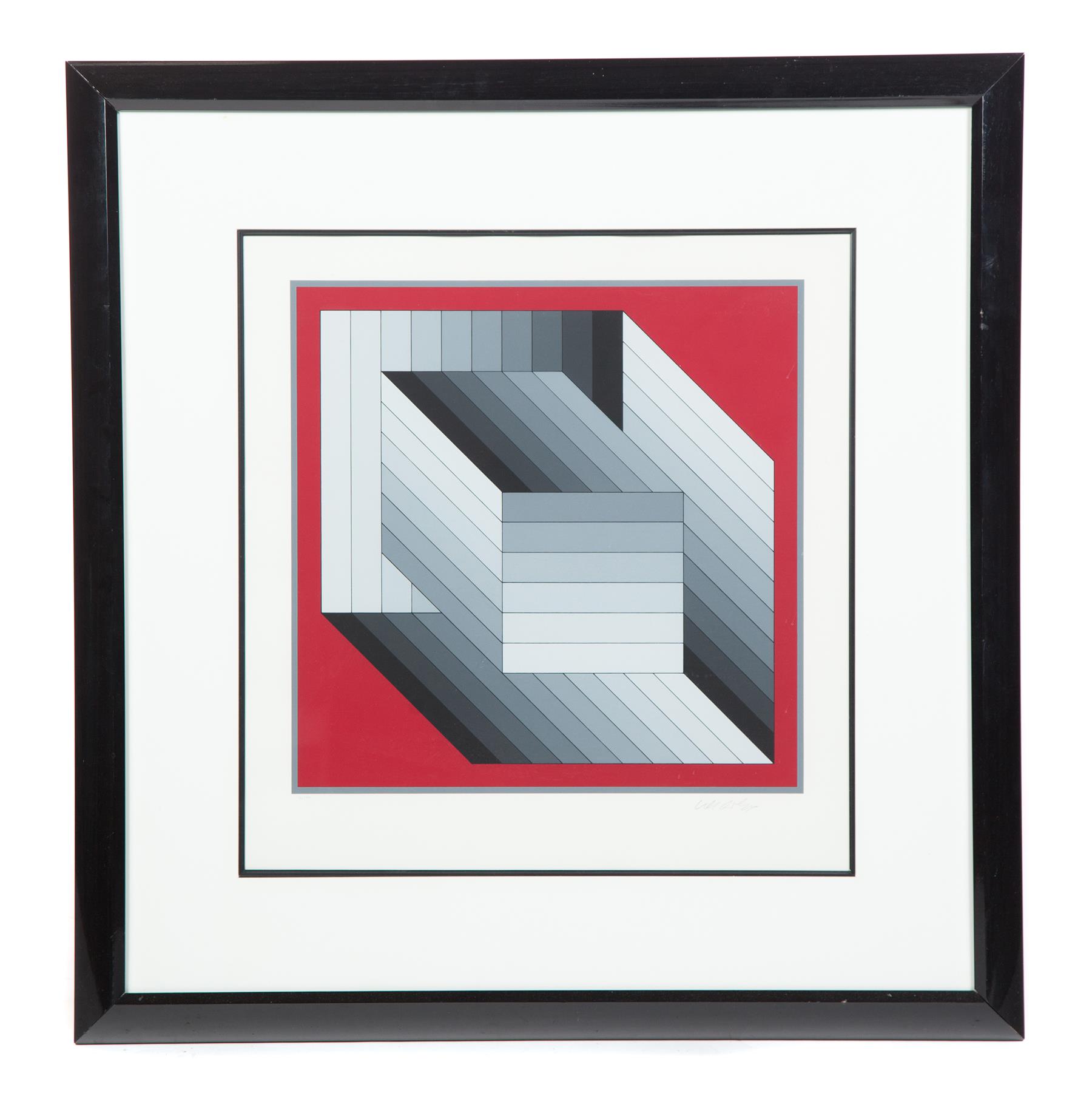 Appraisal: MODERNIST PRINT VICTOR VASARELY FRANCE HUNGARY - Serigraph signed and