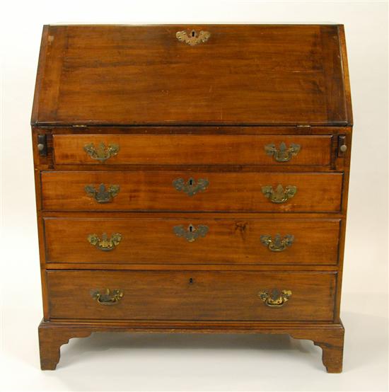 Appraisal: GEORGE III MAHOGANY SLANT FRONT DESK height inches width inches