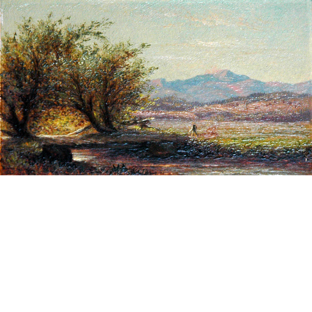 Appraisal: American School th Century Traveler in a Mountain Landscape Oil