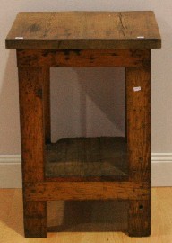 Appraisal: A rustic pine kitchen side table cm wide cm deep