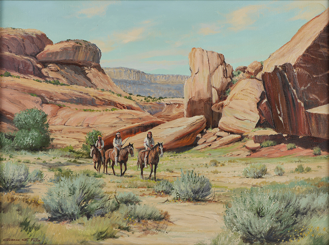 Appraisal: POND Gordon American - ''APACHE LAND'' Oil Canvas '' X