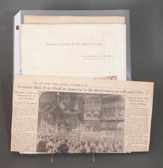 Appraisal: Ephemera Royal Visit Various documents related to a ball for