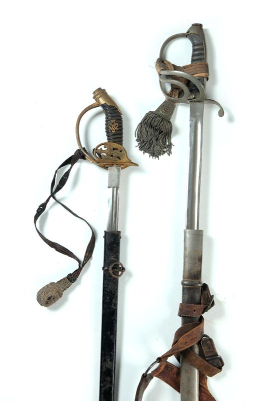 Appraisal: TWO SWORDS European late th-early th century One with wire